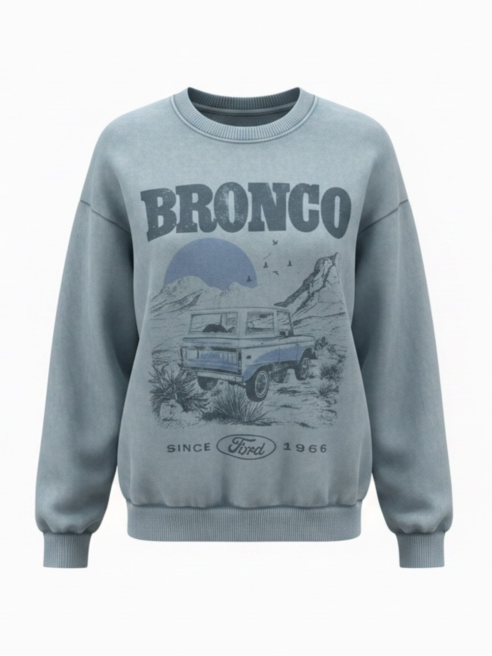 Vintage Ford Bronco  Oversized Crewneck Pullover bluewash sweatshirt size Medium